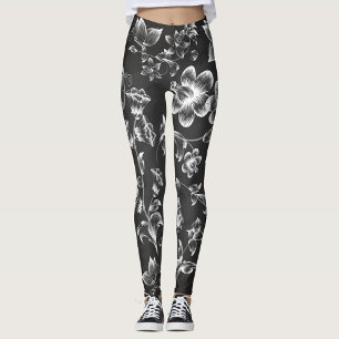 White Flowers Leggings