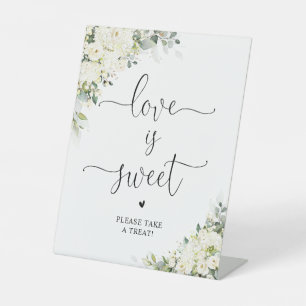 White Flowers Love Is Sweet Sign