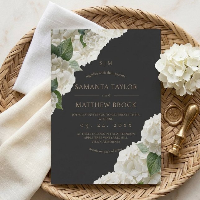 White Flowers ⎮Modern All in One Wedding Invitation (Creator Uploaded)