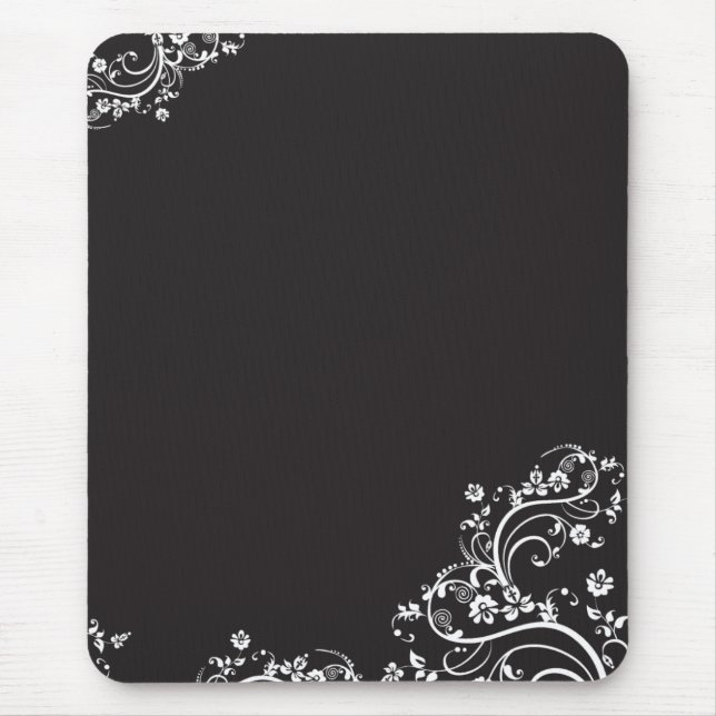 White Flowers Mouse Pad (Front)