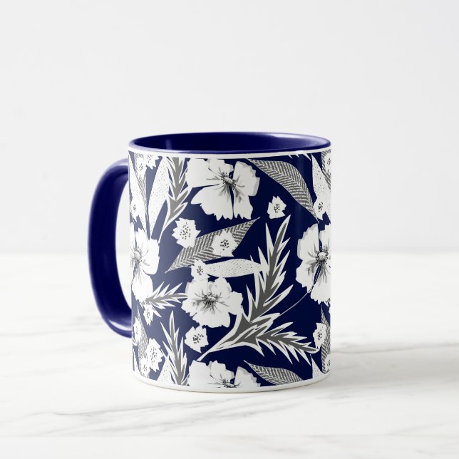 White flowers mug (Front Left)