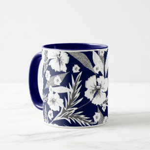 White flowers mug