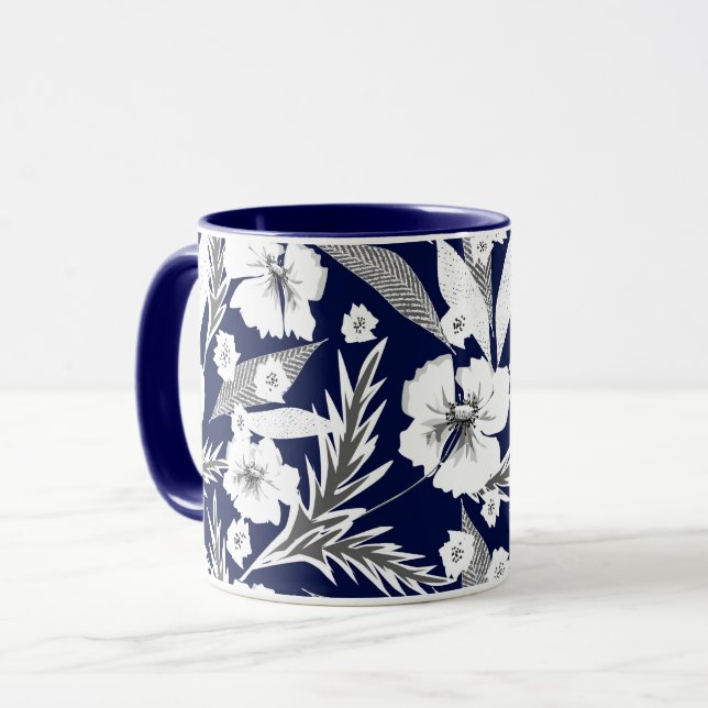 White flowers mug (Front Left)