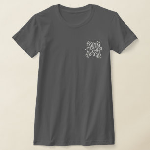 White flowers on a grey T-Shirt