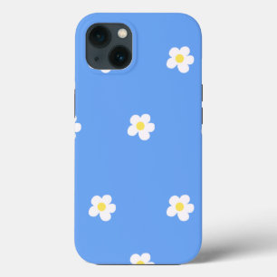 White Flowers on Lilac Background  iPhone 13 Case