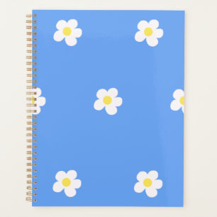 White Flowers on Lilac Background Planner