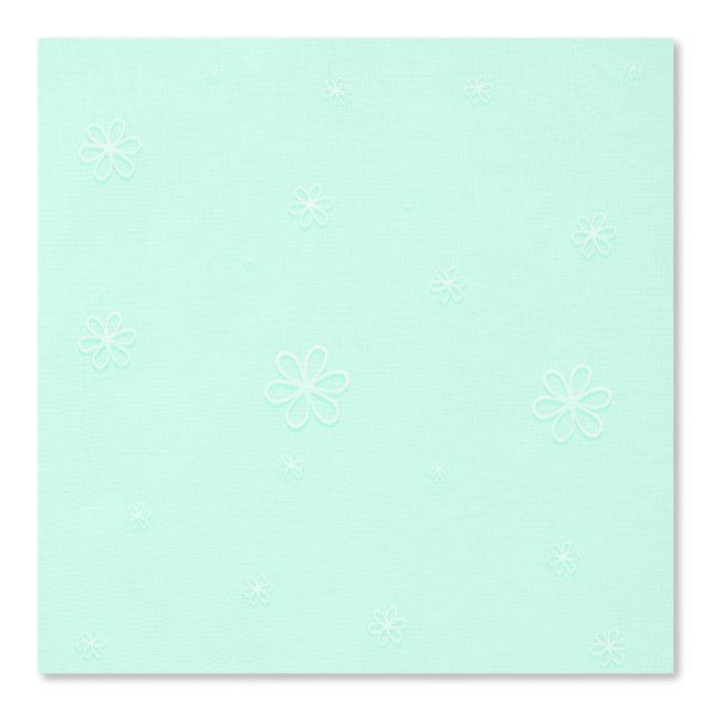 White Flowers On Mint Green Background Wallpaper (Front)