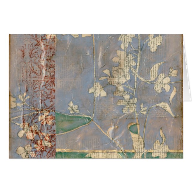 White Flowers on Newsprint Background (Front Horizontal)