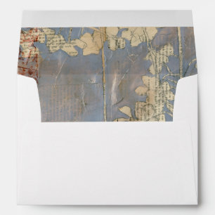 White Flowers on Newsprint Background Envelope