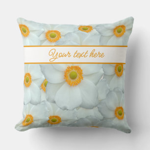 white flowers pattern  cushion