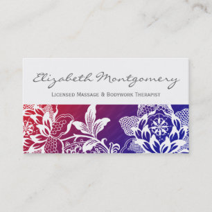 White Flowers Professional Massage Business Card