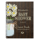 White Flowers Rustic Country Baby Shower GuestBook