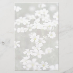 White Flowers Stationery