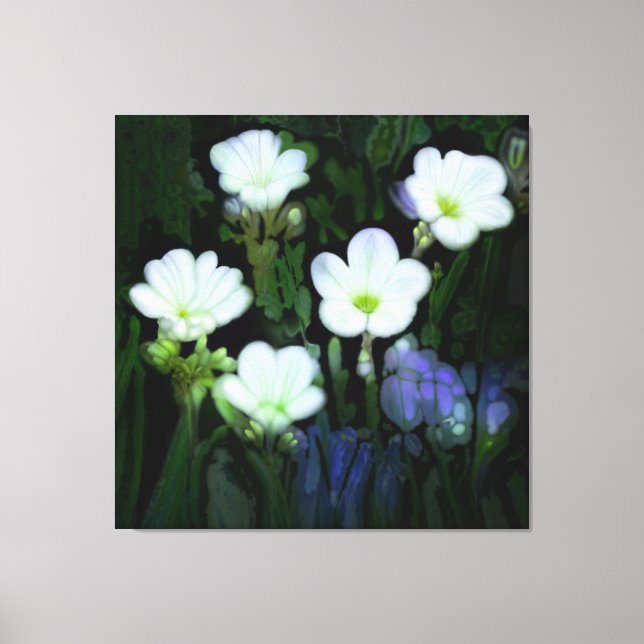 WHITE FLOWERS STRETCHED CANVAS  (Front)
