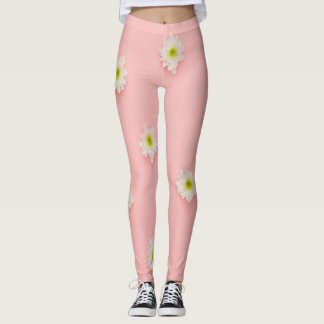White Flowers Trendy Leggings