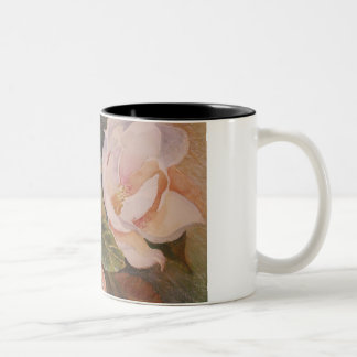 White Flowers Two-Tone Coffee Mug