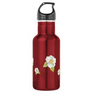 White Flowers Water Bottle