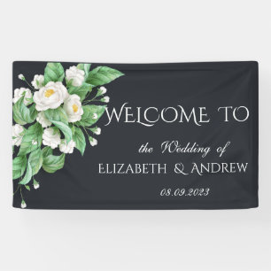 White Flowers Wedding Banner