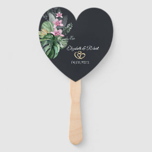 White Flowers Wedding Hand Fan