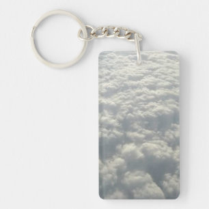 WHITE FLUFFY KEY RING