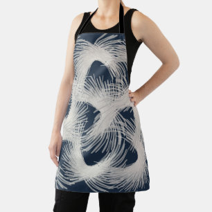 White flying feathers apron