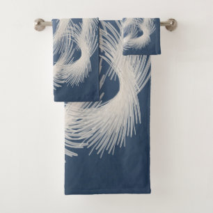 White flying feathers bath towel set