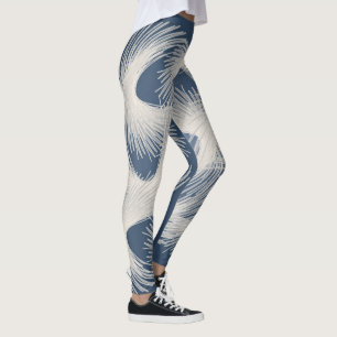 White flying feathers leggings
