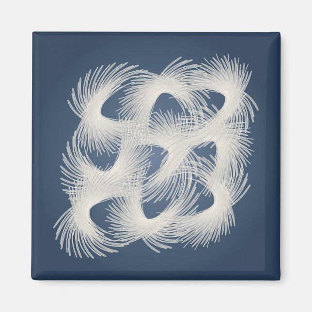 White flying feathers magnet (Front)