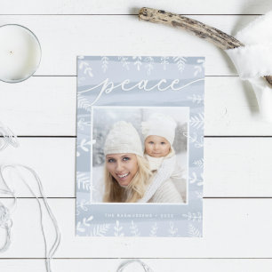 White Foliage   Holiday Photo Card