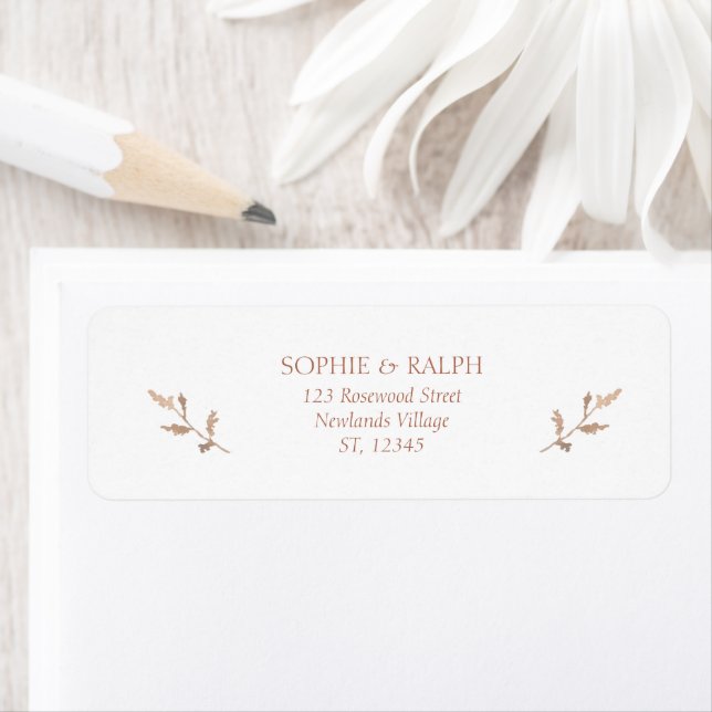 White Foliage Return Address Label (Insitu)