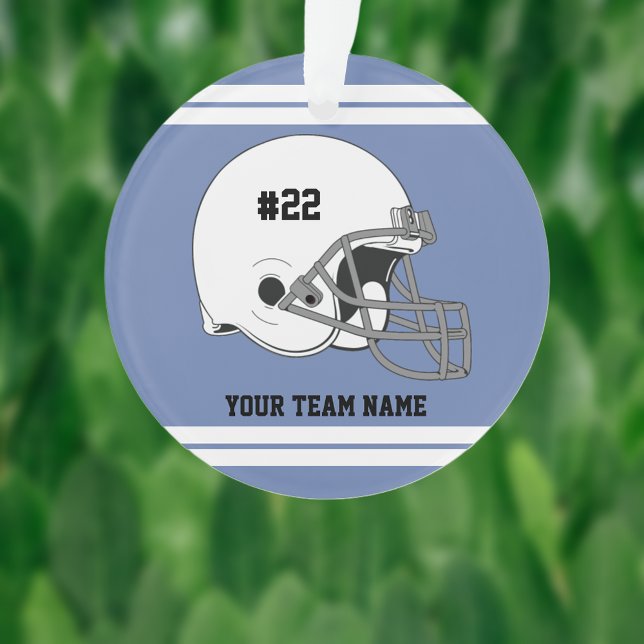 White Football Helmet | Blue Jersey Ornament (Creator Uploaded)
