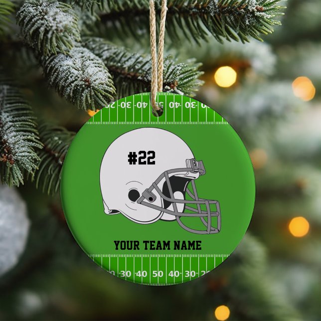 White Football Helmet | Green Field Ornament (Creator Uploaded)