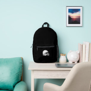 White Football Helmet Silhouette Sports Bag