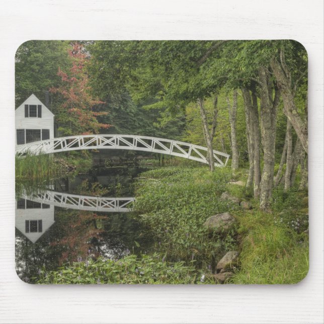 White footbridge, Somesville, Mount Desert Mouse Pad (Front)
