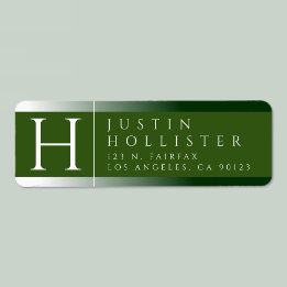 White & Forest Green | Classy Return Address Label