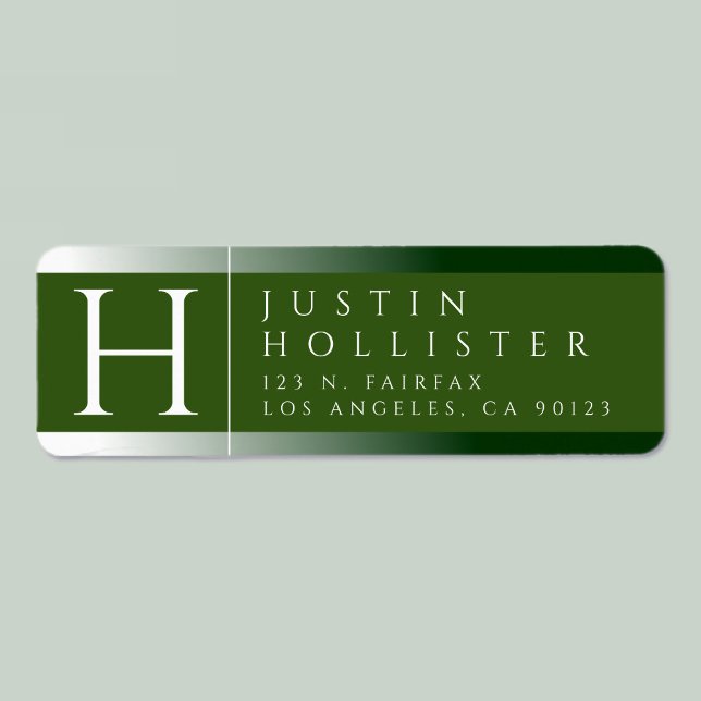 White & Forest Green | Classy Return Address Label (Creator Uploaded)