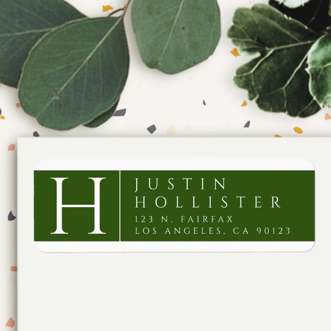 White & Forest Green | Classy Return Address Label (Creator Uploaded)