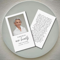 White Forever in Our Hearts Photo Funeral Memorial
