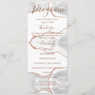 White Formal Minimalist Luxury Wedding Programs Menu