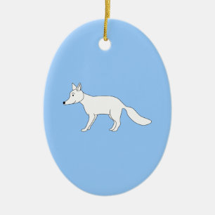 White Fox. Ceramic Tree Decoration