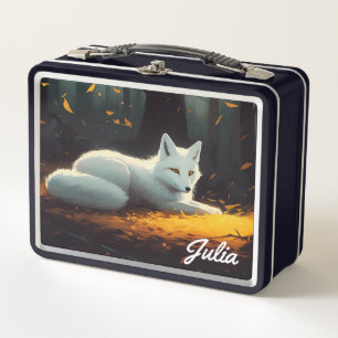 White Fox Metal Lunch Box