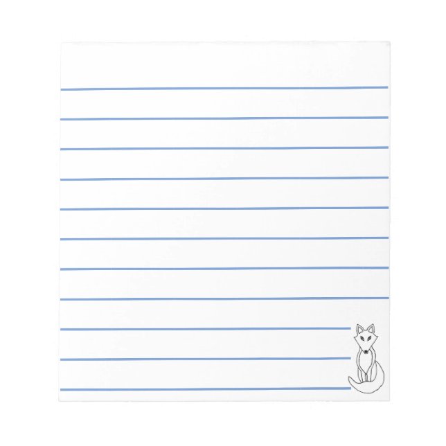 White Fox Notepad (Front)