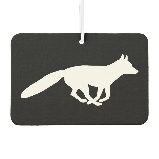 White Fox Silhouette Car Air Freshener (Front)