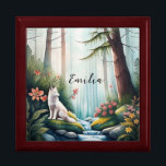 White Fox Wooden Jewellery Keepsake Box<br><div class="desc">Wooden Jewellery Keepsake. Watercolor white fox design.</div>