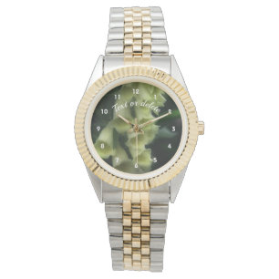 White Foxglove Flowers Personalised Watch