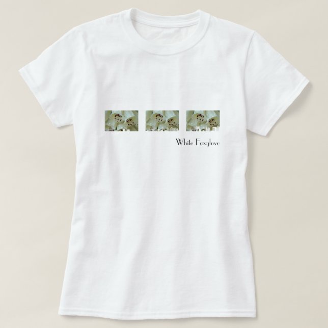 White Foxglove T-Shirt (Design Front)