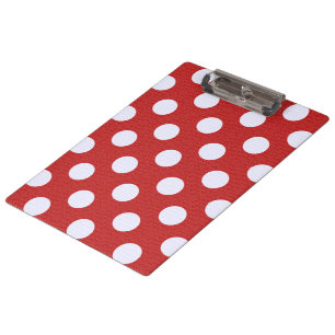 White Fractals Polka Dots Red Fractals Background Clipboard