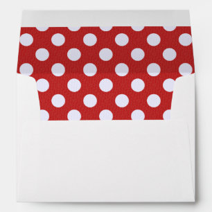 White Fractals Polka Dots Red Fractals Background Envelope
