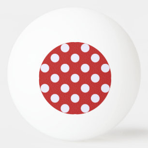 White Fractals Polka Dots Red Fractals Background Ping Pong Ball