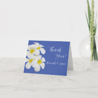 White Frangipani Flowers, on Blue, Floral Wedding